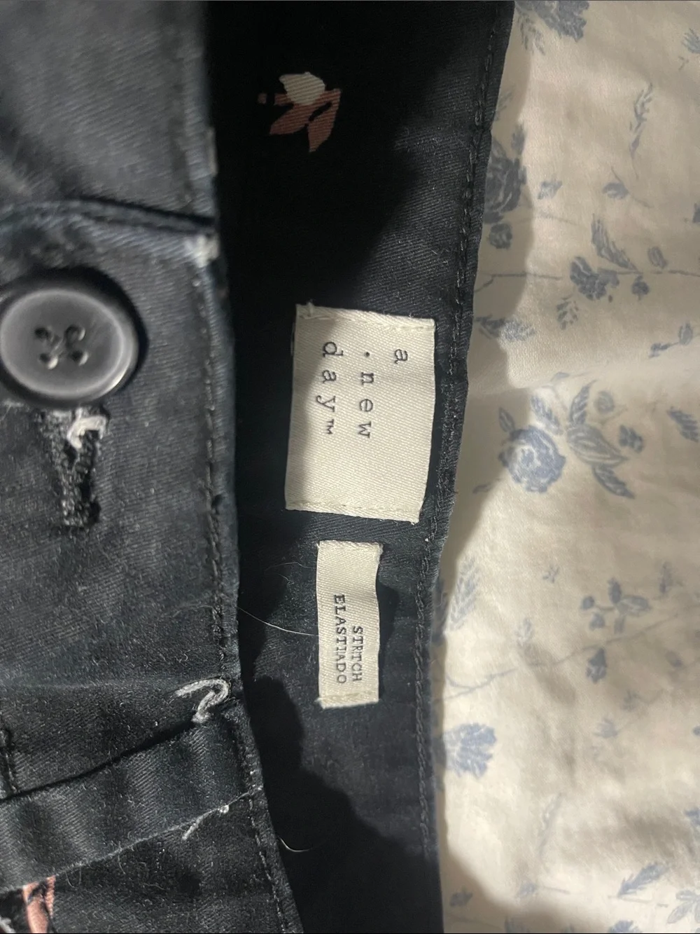 a new day Black Floral Print Women's Jean Shorts